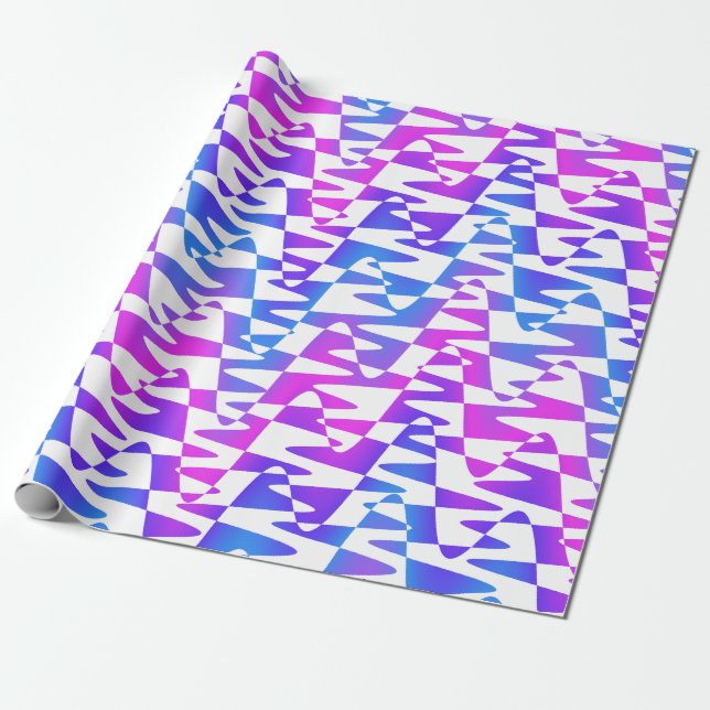 retrowave ripple - gradient twilight on white : wrapping paper (Unrolled)