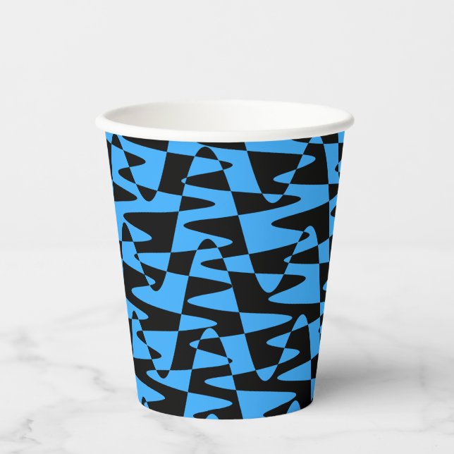 retrowave ripple - turquoise blue : paper cups (Front)