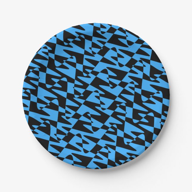 retrowave ripple - turquoise blue : paper plate (Front)