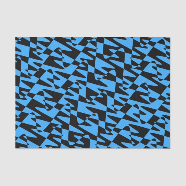 retrowave ripple - turquoise blue : tissue paper (Front)