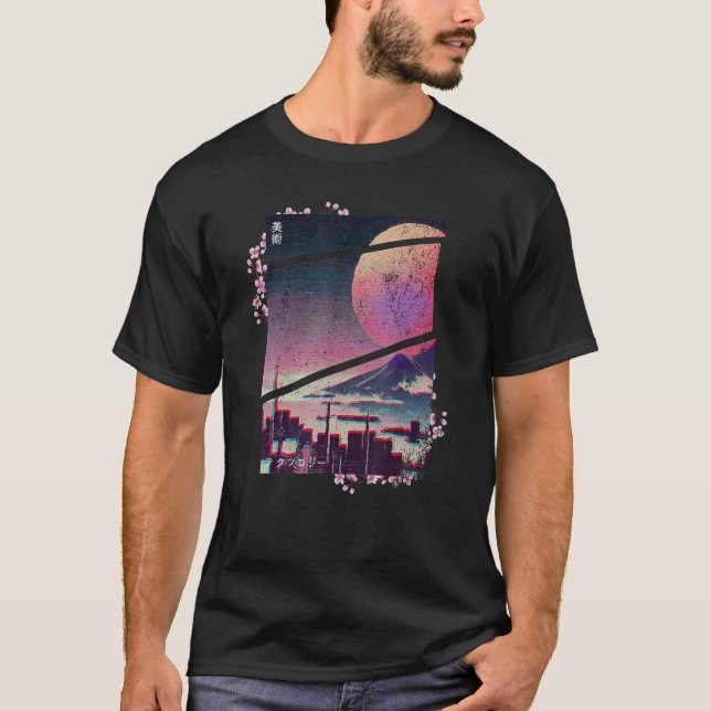 Retrowave roots of tree indie life and Lofi japan  T-Shirt (Front)