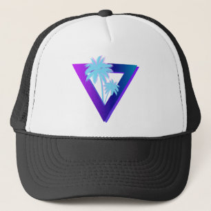RETROWAVE SYNTHWAVE PALM TREES TRIANGLE HAT