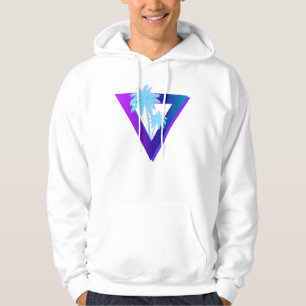 RETROWAVE SYNTHWAVE PALM TREES TRIANGLE HOODIE