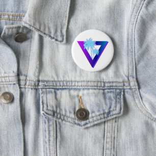 RETROWAVE SYNTHWAVE PALM TREES TRIANGLE PIN