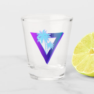 RETROWAVE SYNTHWAVE PALM TREES TRIANGLE SHOT GLASS