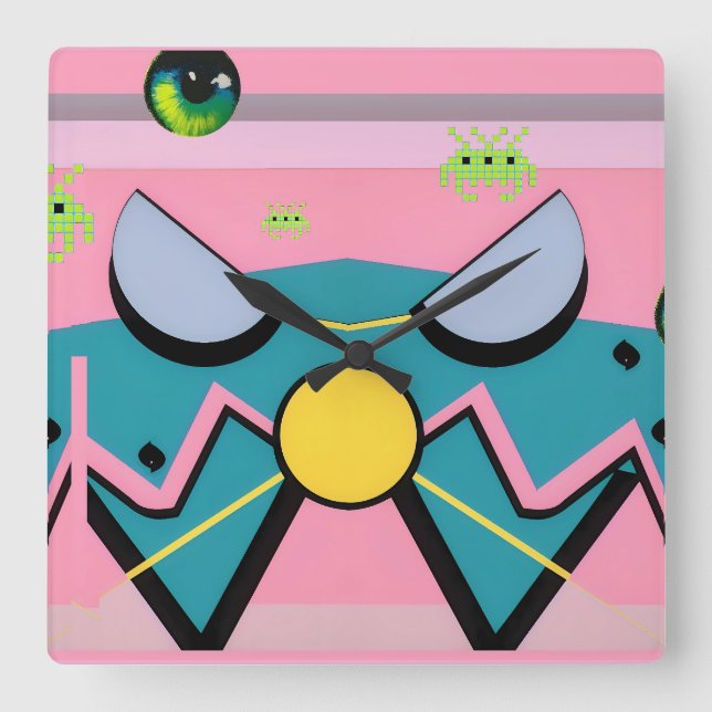 Retrowaves of Fame - Ken Gauge Art Square Wall Clock (Front)