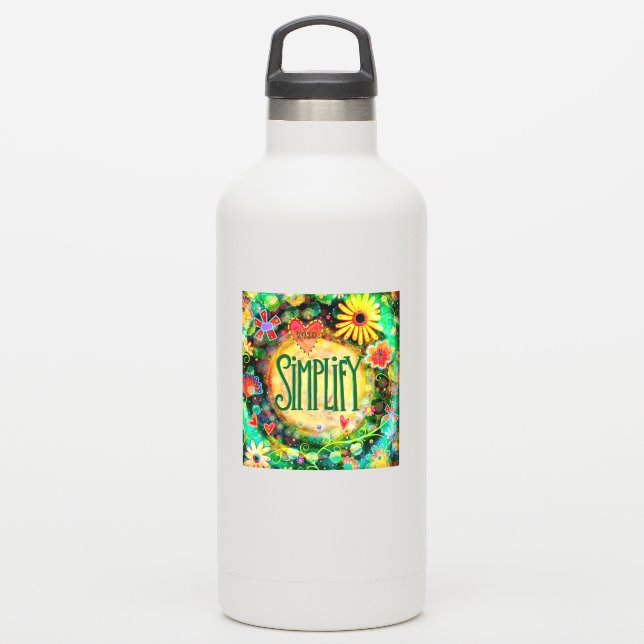 Retry Floral Modern Simplify One Word (Waterbottle)