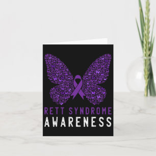 Rett Syndrome Awareness Butterfly Purple Ribbon Su Card