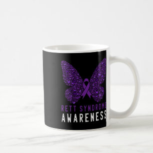 Rett Syndrome Awareness Butterfly Purple Ribbon Su Coffee Mug
