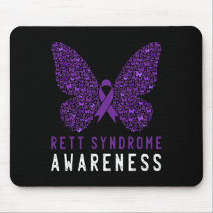 Rett Syndrome Awareness Butterfly Purple Ribbon Su Mouse Pad