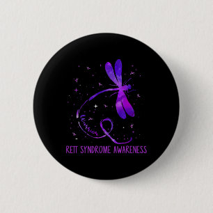 Rett Syndrome Awareness Costume Dragonfly Ribbon 6 Cm Round Badge