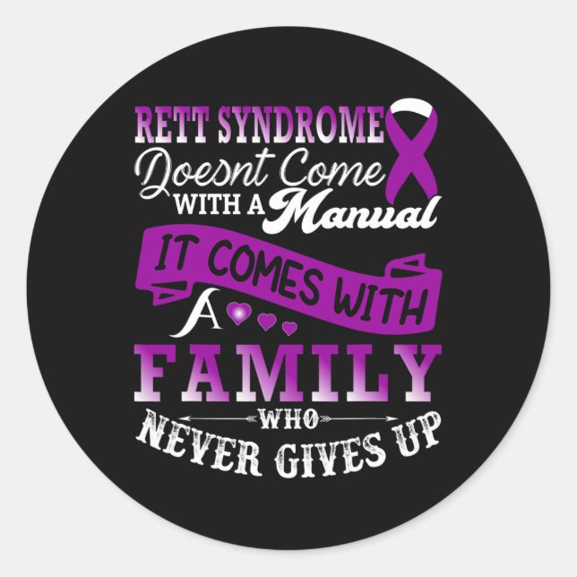 Rett Syndrome Awareness Month Family Octobre Purpl Classic Round Sticker (Front)