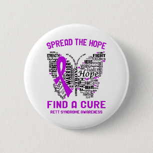 Rett Syndrome Awareness Month Ribbon Gifts 6 Cm Round Badge