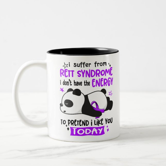 Rett Syndrome Awareness Month Ribbon Gifts Two-Tone Coffee Mug (Left)