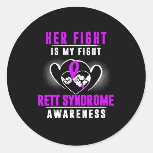 Rett Syndrome Awareness Month Rts Purple Ribbon Gi Classic Round Sticker