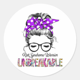 Rett Syndrome Awareness Ribbon Support Gifts Classic Round Sticker