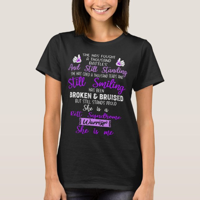 Rett Syndrome Awareness Ribbon Support Gifts T-Shirt (Front)