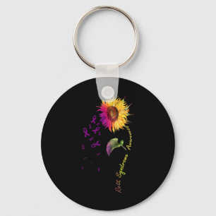 Rett Syndrome Awareness Sunflower Key Ring