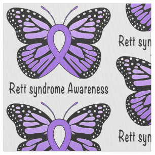 Rett syndrome Butterfly Awareness Ribbon of Hope Fabric