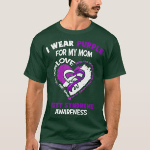 Rett Syndrome I Wear Purple For My Mum Heart Ribbo T-Shirt
