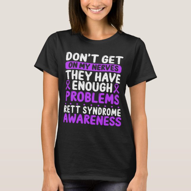 Rett Syndrome Ribbon Rett Syndrome Awareness T-Shirt (Front)