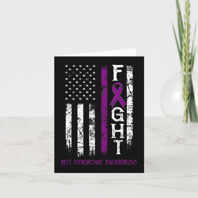 Rett Syndrome Warrior Us Flag Down Syndrome Awaren Card (Front)