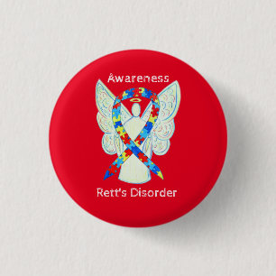 Rett's Disorder Angel Puzzle Awareness Ribbon Pins