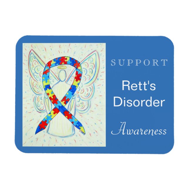Rett's Disorder Awareness Ribbon Angel Magnet (Horizontal)