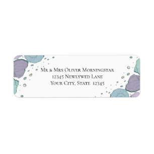 Return Address Beach Seashells Lilac Dusty Blue Label