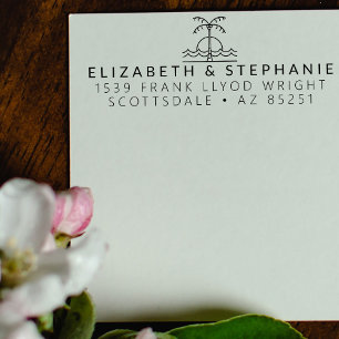 Return Address Beach Wedding Minimalist Customised Self-inking Stamp