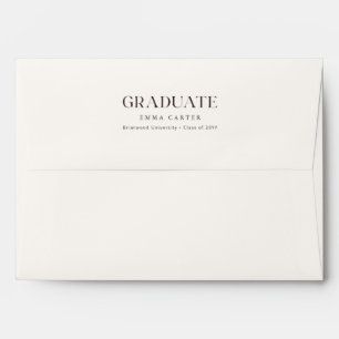 Return Address Black Script Graduation Envelope