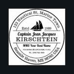 Return Address Captain Boat Yacht Nautical Marine Rubber Stamp<br><div class="desc">Create your own nautical logo return address with this design featuring a yacht or boat. Replace the sample text with your own for a personalised gift.</div>