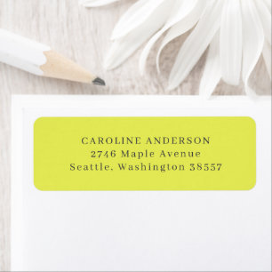 Return Address Chartreuse Personalised Elegant Label