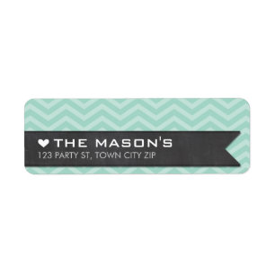 RETURN ADDRESS chevron zigzag mint chalkboard Return Address Label