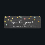 RETURN ADDRESS confetti gold mint coral chalkboard Return Address Label<br><div class="desc">A modern, bold design with a super cute confetti pattern. Setup as a template it is easy to customise with your own text - make it yours! Love the design but want to see it altered - different colour - a different product to complete your branding? No worries - simply...</div>
