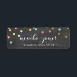 RETURN ADDRESS confetti gold mint coral chalkboard Return Address Label<br><div class="desc">A modern, bold design with a super cute confetti pattern. Setup as a template it is easy to customise with your own text - make it yours! Love the design but want to see it altered - different colour - a different product to complete your branding? No worries - simply...</div>