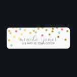 RETURN ADDRESS confetti gold mint coral chalkboard Return Address Label<br><div class="desc">A modern, bold design with a super cute confetti pattern. Setup as a template it is easy to customise with your own text - make it yours! Love the design but want to see it altered - different colour - a different product to complete your branding? No worries - simply...</div>