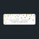 RETURN ADDRESS confetti gold mint coral chalkboard Return Address Label<br><div class="desc">A modern, bold design with a super cute confetti pattern. Setup as a template it is easy to customise with your own text - make it yours! Love the design but want to see it altered - different colour - a different product to complete your branding? No worries - simply...</div>