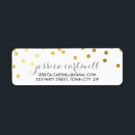 RETURN ADDRESS confetti polka dot gold chalkboard Label<br><div class="desc">*** NOTE THE SHINY GOLD FOIL EFFECT IS A PRINTED PICTURE A modern, bold design with a super cute confetti pattern. Setup as a template it is easy to customise with your own text - make it yours! Love the design but want to see it altered - different colour -...</div>