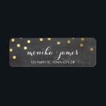 RETURN ADDRESS confetti polka dot gold chalkboard Return Address Label<br><div class="desc">A modern, bold design with a super cute confetti pattern. Setup as a template it is easy to customise with your own text - make it yours! Love the design but want to see it altered - different colour - a different product to complete your branding? No worries - simply...</div>