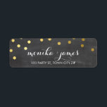 RETURN ADDRESS confetti polka dot gold chalkboard Return Address Label<br><div class="desc">A modern, bold design with a super cute confetti pattern. Setup as a template it is easy to customise with your own text - make it yours! Love the design but want to see it altered - different colour - a different product to complete your branding? No worries - simply...</div>