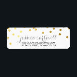 RETURN ADDRESS confetti polka dot gold chalkboard Return Address Label<br><div class="desc">*** NOTE THE SHINY GOLD FOIL EFFECT IS A PRINTED PICTURE A modern, bold design with a super cute confetti pattern. Setup as a template it is easy to customise with your own text - make it yours! Love the design but want to see it altered - different colour -...</div>