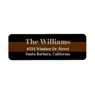 return address contact information black/brown label