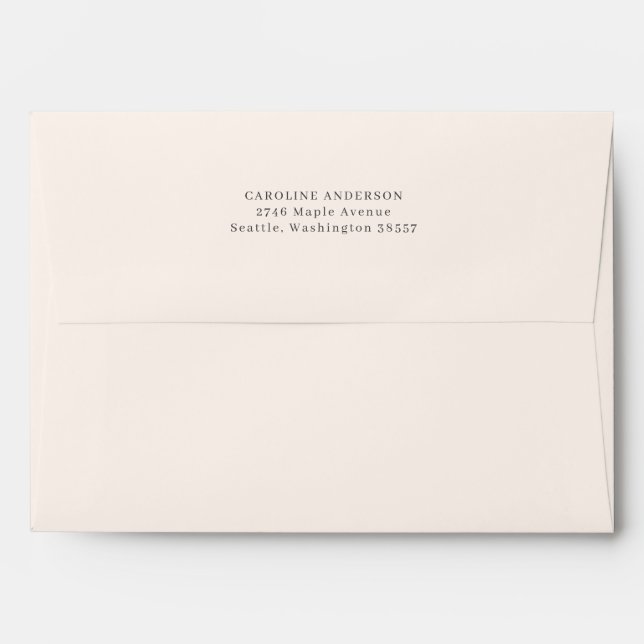 Return Address Cream Chartreuse Lined Personalised Envelope (Back (Top Flap))