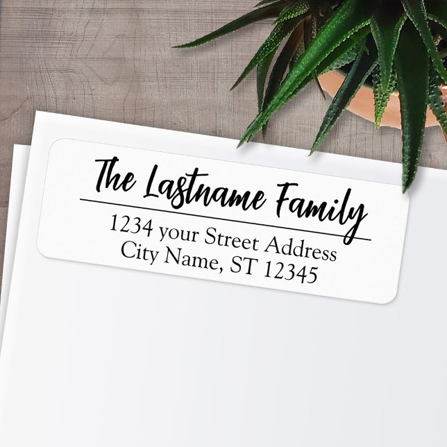 Return Address Custom Family Name Blessings Script Label (Personalized Return Address Labels - Fun, modern fonts)