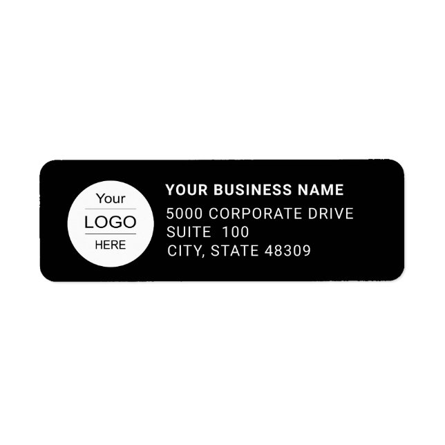 Return Address Custom Logo Black and White Label (Front)
