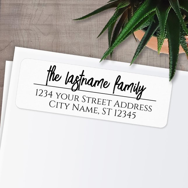 Return Address Custom Name - Lucky Fashion Script Label (Personalized Return Address Labels)