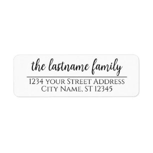 Return Address Custom Name - Madeline Script Label