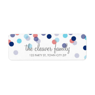 RETURN ADDRESS cute confetti polka dot colourful Return Address Label