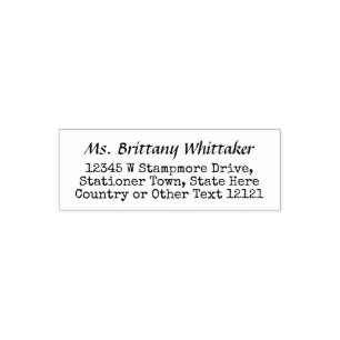 Return Address Cute Vintage Typewriter Look Simple Self-inking Stamp